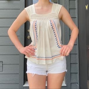 Woven Billabong Lightweight Cream Tank